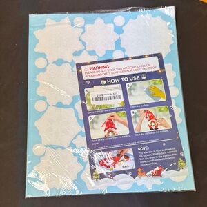 Snowflake Window Clings - White Christmas & New Year trees bells gifts candy